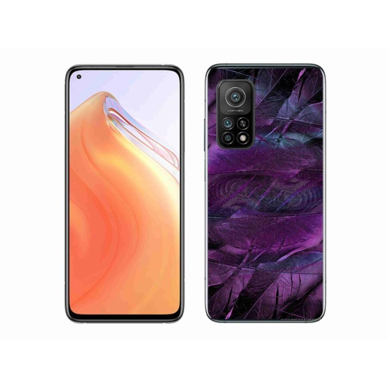 Zselés borítás mmCase a Xiaomi Mi 10T Pro 5G-hez - lila tollak