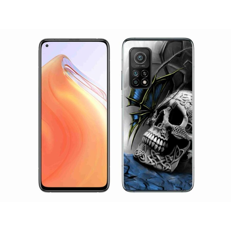 Gél borítás mmCase a Xiaomi Mi 10T Pro 5G számára - pillangó és koponya