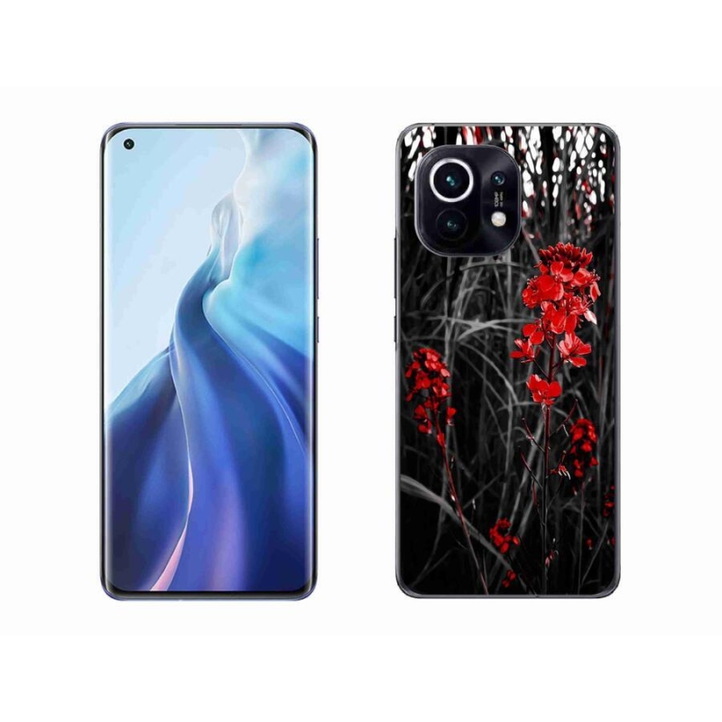 Gél borítás mmCase a Xiaomi Mi 11-hez - piros növény