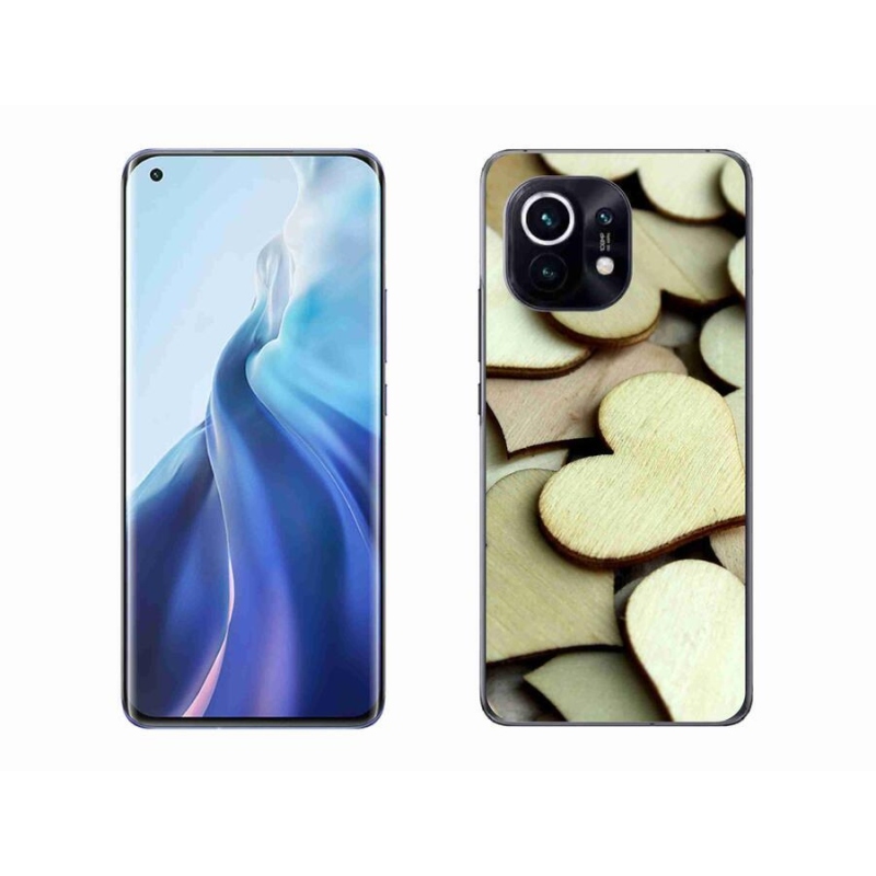 Gél borítás mmCase a Xiaomi Mi 11-hez - fából készült szívek