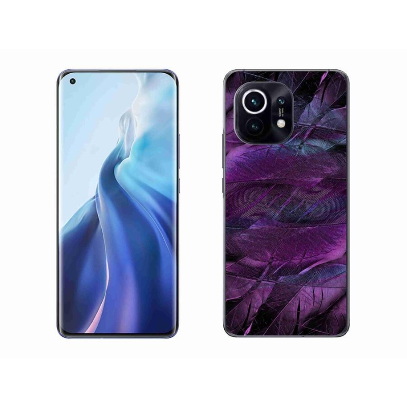 Gél borítás mmCase a Xiaomi Mi 11-hez - lila tollak