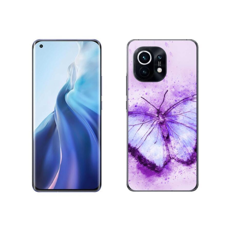 Gél borítás mmCase a Xiaomi Mi 11-hez - lila pillangó