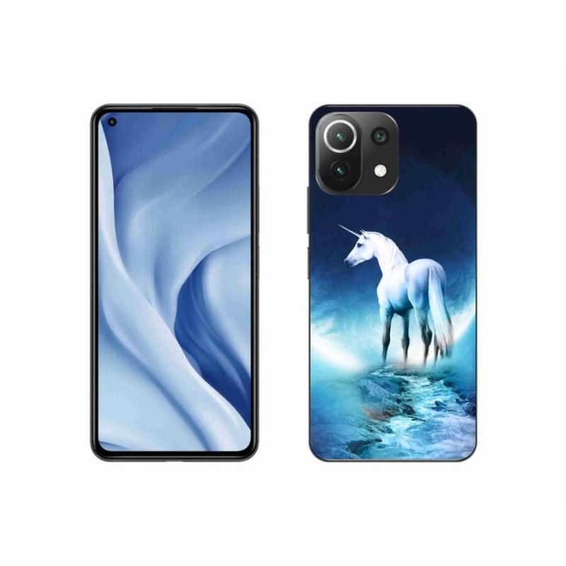 Gél borítás mmCase a Xiaomi Mi 11 Lite 4G/5G készülékhez - fehér egyszarvú