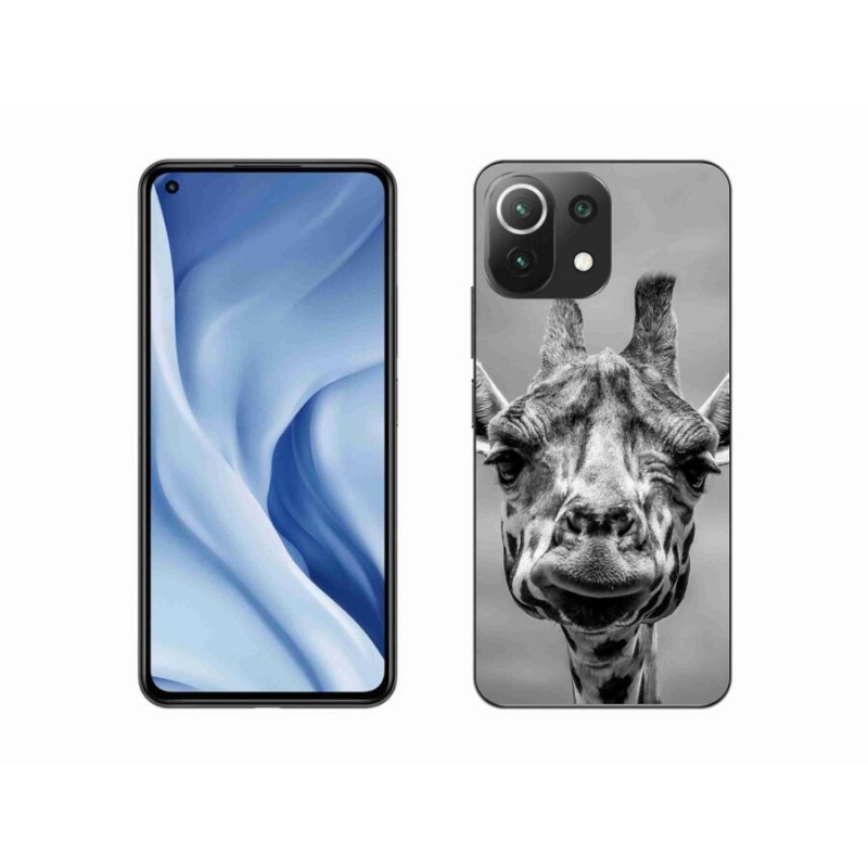Gél borítás mmCase a Xiaomi Mi 11 Lite 4G/5G-hez - fekete-fehér zsiráf