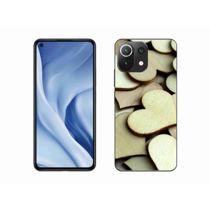Gél borítás mmCase a Xiaomi Mi 11 Lite 4G/5G-hez - fából készült szívek