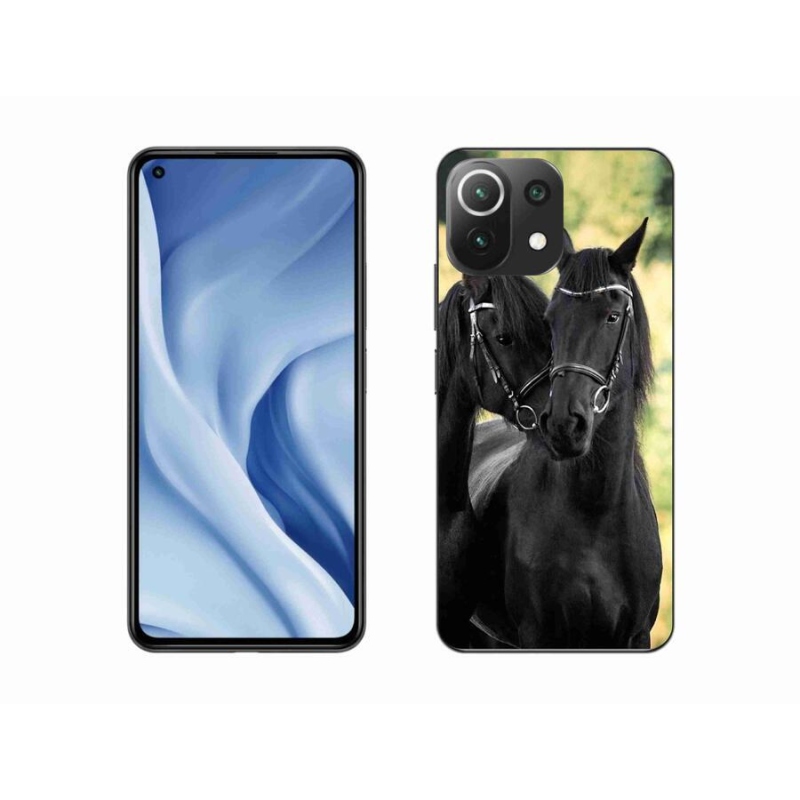 Gél borítás mmCase a Xiaomi Mi 11 Lite 4G/5G-hez - két fekete ló