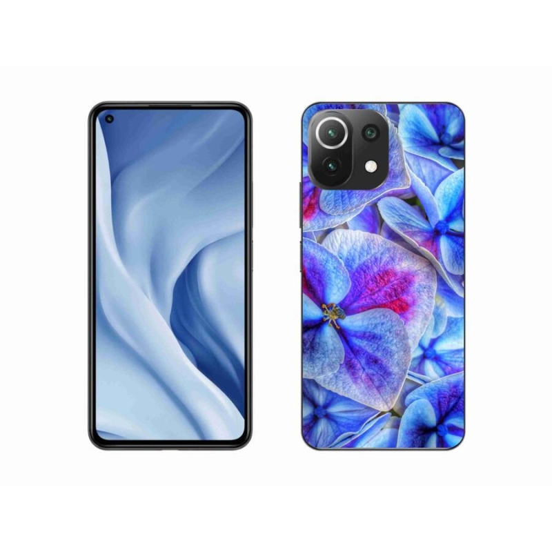 Gél borító mmCase a Xiaomi Mi 11 Lite 4G/5G-hez - kék virágok 1