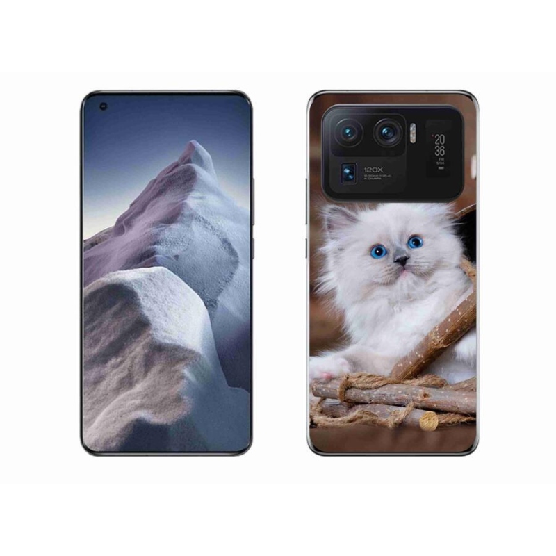 Gél borítás mmCase a Xiaomi Mi 11 Ultra készülékhez - fehér cica