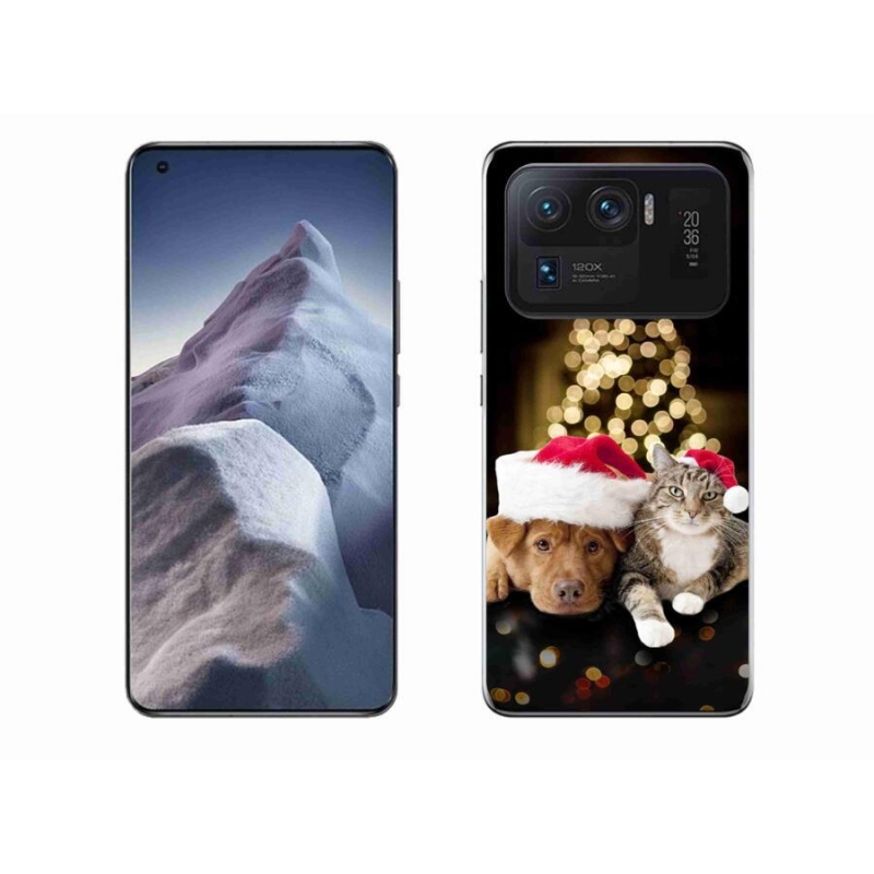 Gél borítás mmCase a Xiaomi Mi 11 Ultra számára - Karácsonyi kutya és macska