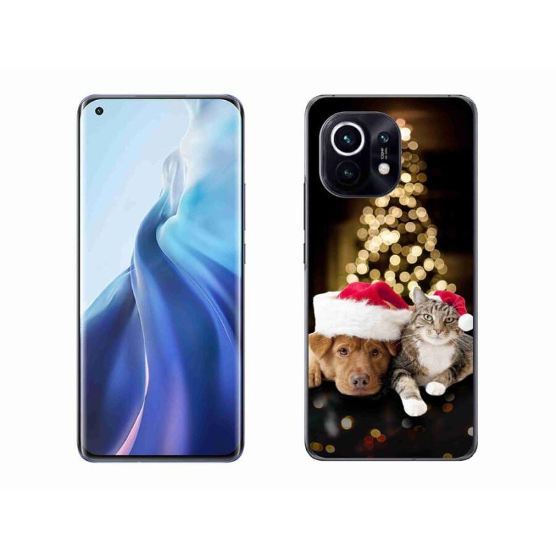 Gél borítás mmCase a Xiaomi Mi 11-hez - Karácsonyi kutya és macska