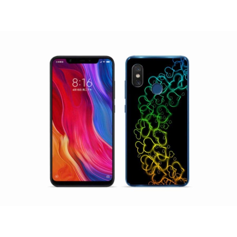 Gél borítás mmCase a Xiaomi Mi 8-hoz - színes szívek