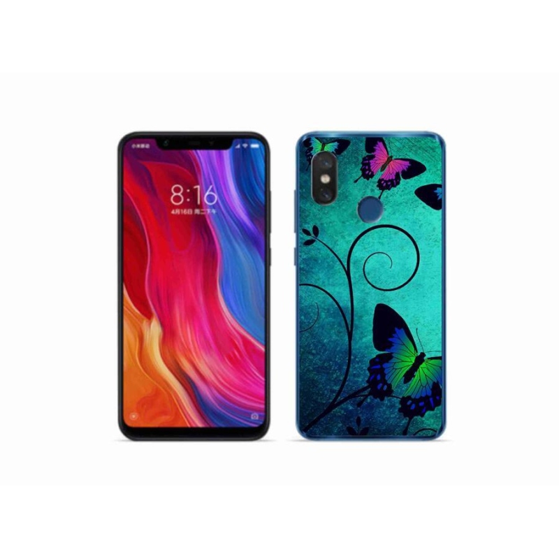 Gél borítás mmCase a Xiaomi Mi 8-hoz - színes pillangók