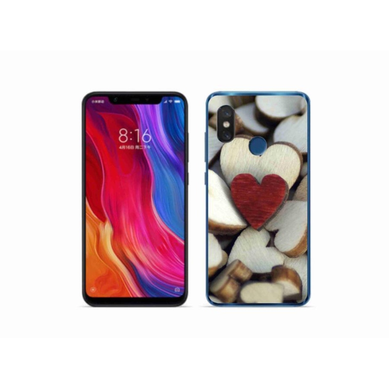 Gél borítás mmCase a Xiaomi Mi 8-hoz - gravírozott piros szív