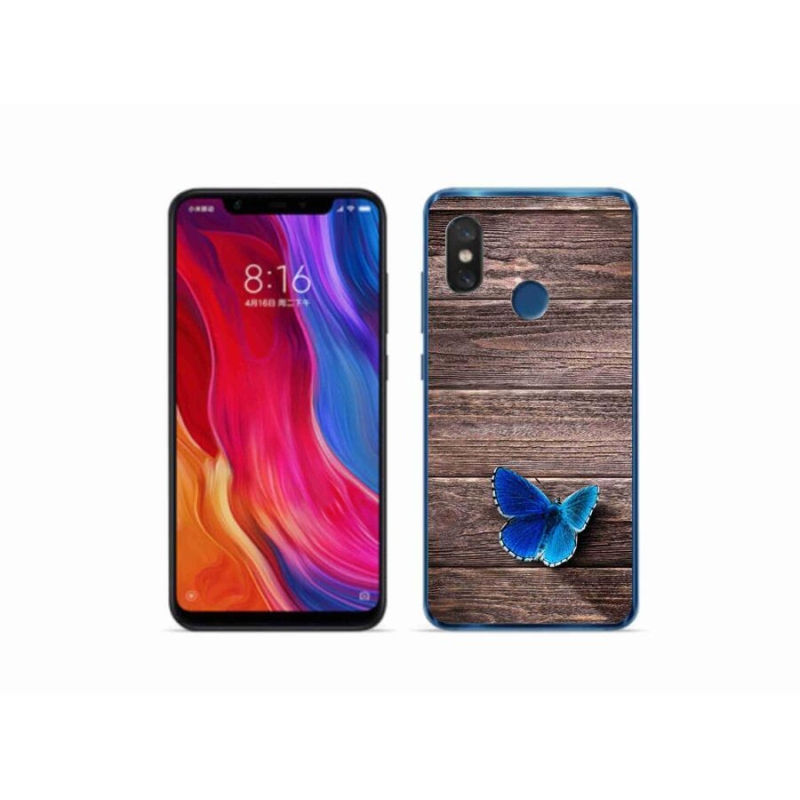 Gél borítás mmCase a Xiaomi Mi 8-hoz - kék pillangó 1