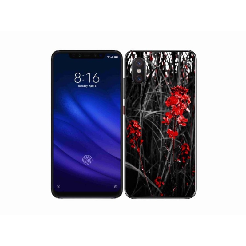 Gél borítás mmCase a Xiaomi Mi 8 Pro számára - piros növény