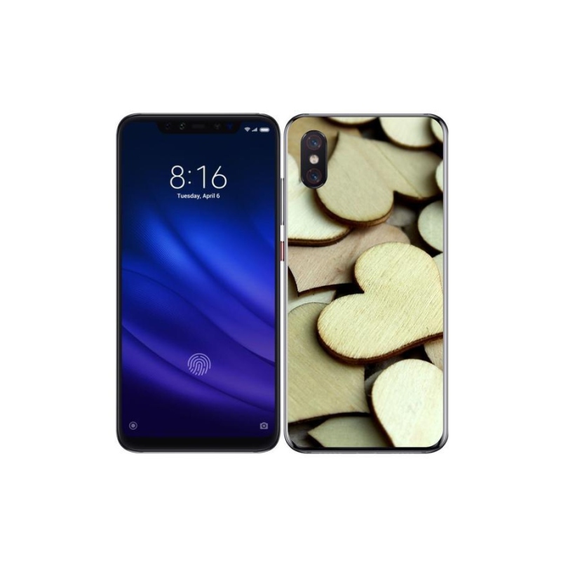 Gél borítás mmCase a Xiaomi Mi 8 Pro számára - fából készült szívek