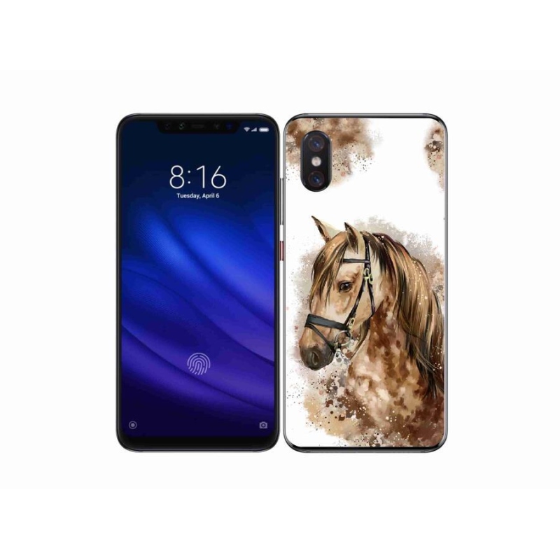 Gél borítás mmCase a Xiaomi Mi 8 Pro számára - barna rajzfilm ló