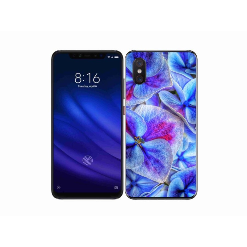 Gél borítás mmCase a Xiaomi Mi 8 Pro-hoz - kék virágok 1