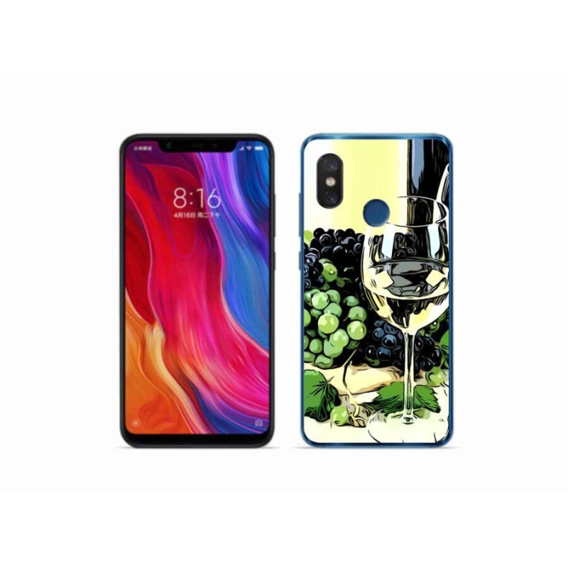 Gél borító mmCase a Xiaomi Mi 8-hoz - pohár bor