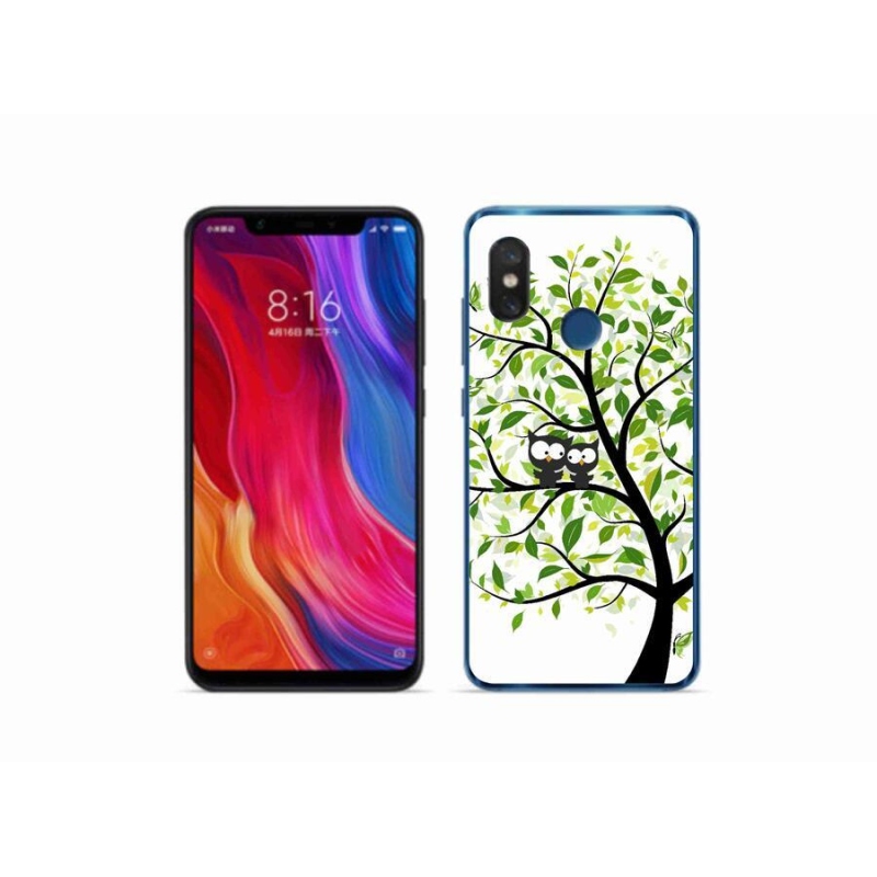 Gél borító mmCase a Xiaomi Mi 8-hoz - baglyok a fán
