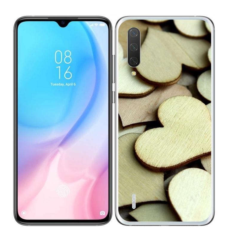 Gél borítás mmCase a Xiaomi Mi 9 Lite készülékhez - fából készült szívek