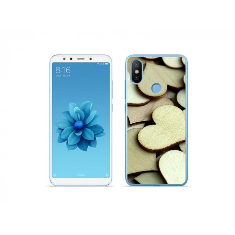 Gél borítás mmCase a Xiaomi Mi A2-hez - fából készült szívek
