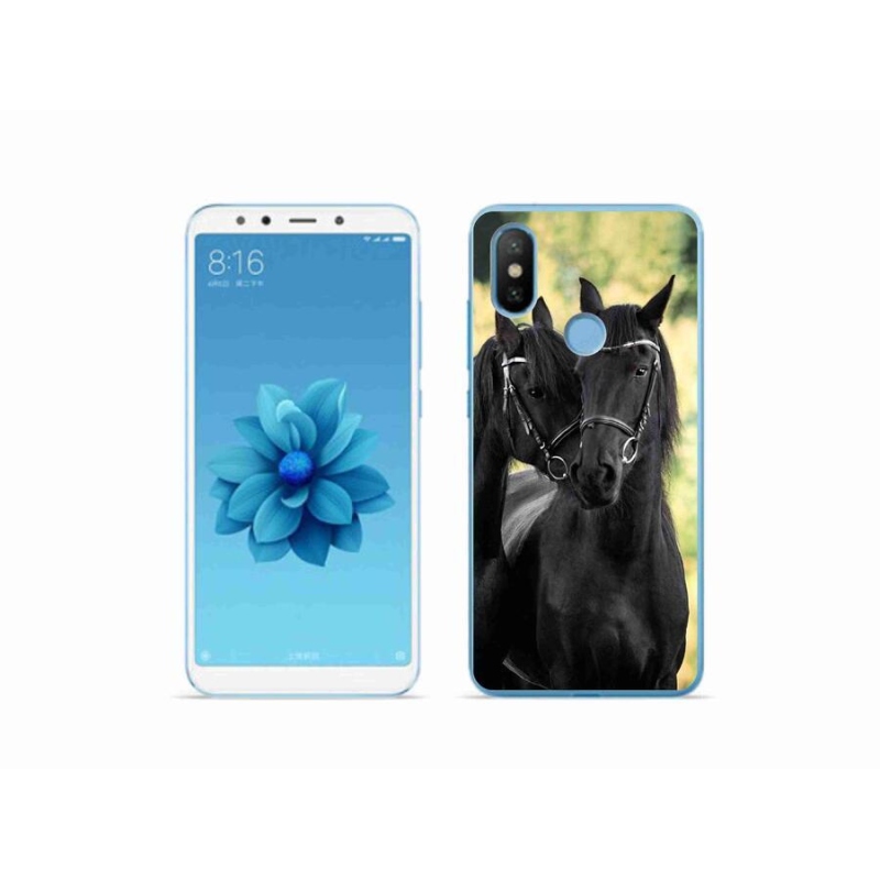 Gél borítás mmCase a Xiaomi Mi A2-hez - két fekete ló
