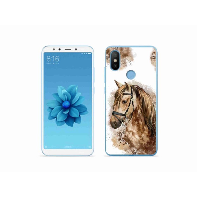Gél borítás mmCase a Xiaomi Mi A2-hez - barna rajzfilm ló