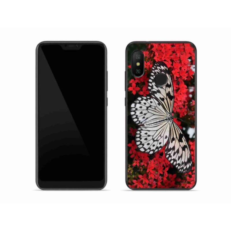 Gél borítás mmCase a Xiaomi Mi A2 Lite készülékhez - fekete és fehér pillangó 1