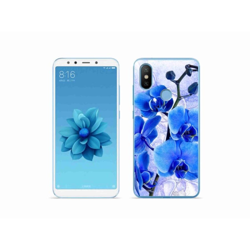 Gél borítás mmCase a Xiaomi Mi A2-hez - kék virágok