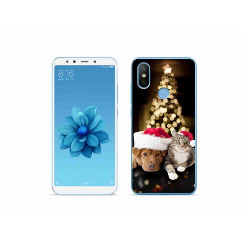 Gél borítás mmCase a Xiaomi Mi A2-hez - Karácsonyi kutya és macska