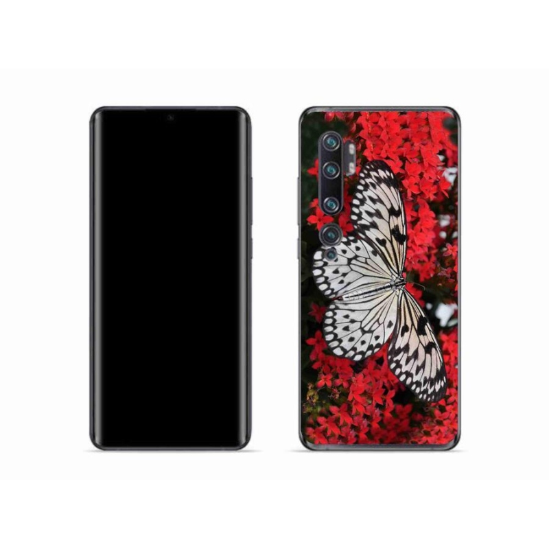 Zselés borítás mmCase a Xiaomi Mi Note 10 - fekete-fehér pillangó 1