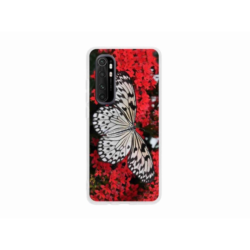 Zselés borítás mmCase a Xiaomi Mi Note 10 Lite készülékhez - fekete-fehér pillangó 1