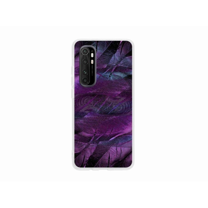 Zselés borítás mmCase a Xiaomi Mi Note 10 Lite készülékhez - lila tollak