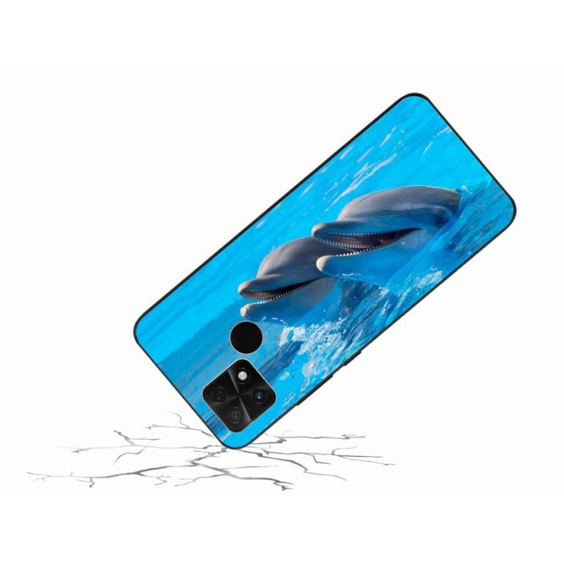 Gél borítás mmCase a Xiaomi Poco C40 készülékhez - delfinek
