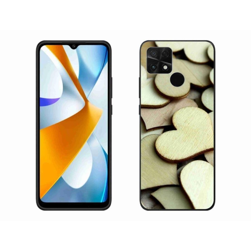 Gél borítás mmCase a Xiaomi Poco C40 készülékhez - fából készült szívek