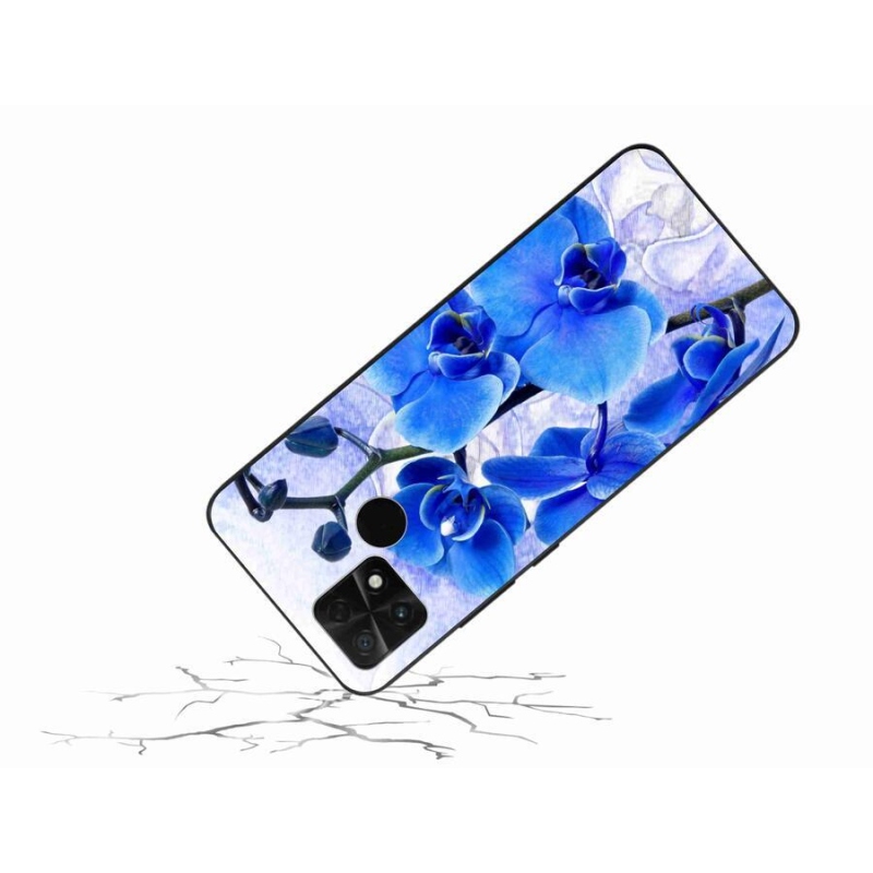 Gél borító mmCase a Xiaomi Poco C40 készülékhez - kék virágok
