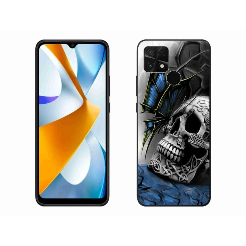 Gél borítás mmCase a Xiaomi Poco C40 készülékhez - pillangó és koponya