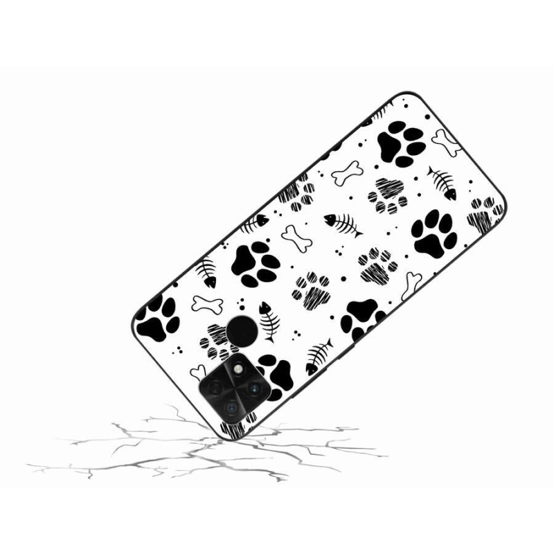 Gél borítás mmCase a Xiaomi Poco C40 készülékhez - kutyamancsok 1