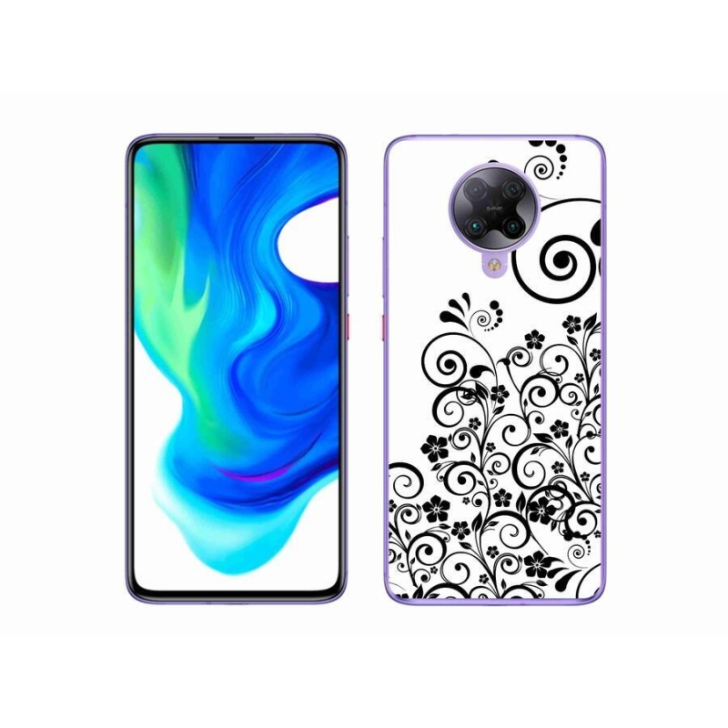 Gél borítás mmCase a Xiaomi Poco F2 Pro készülékhez - fekete és fehér virágminták