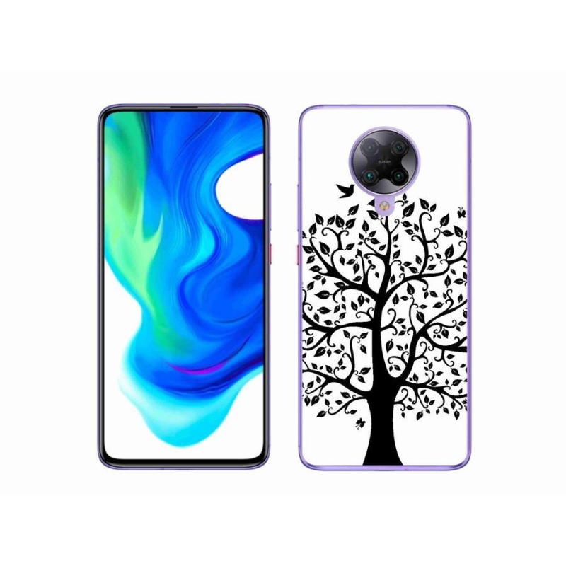 Gél borítás mmCase a Xiaomi Poco F2 Pro számára - fekete és fehér fa
