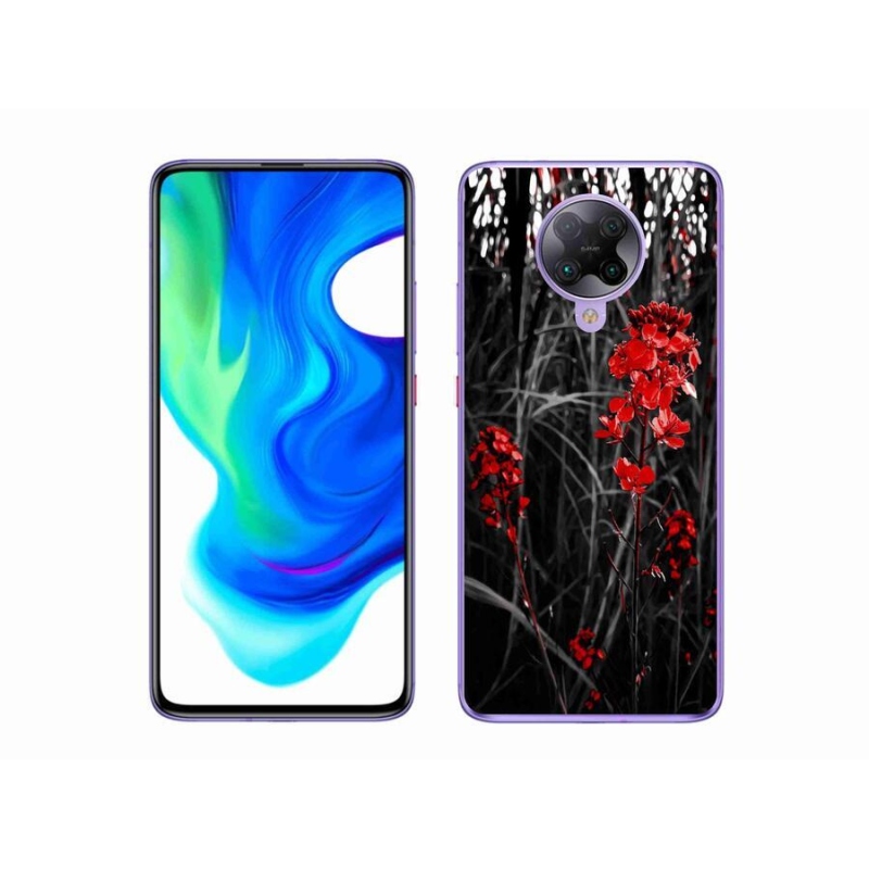 Gél borítás mmCase a Xiaomi Poco F2 Pro számára - piros növény