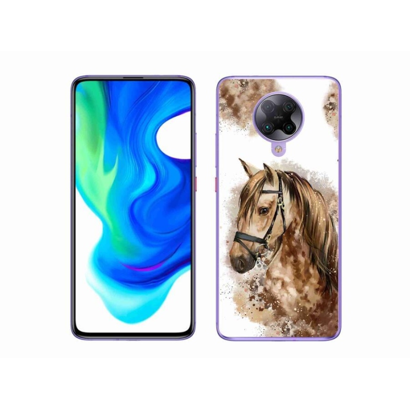 Gél borító mmCase a Xiaomi Poco F2 Pro számára - barna rajzfilm ló