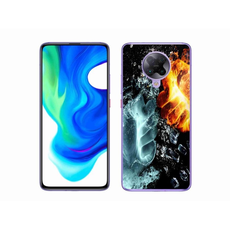 Gél borítás mmCase a Xiaomi Poco F2 Pro számára - víz és tűz