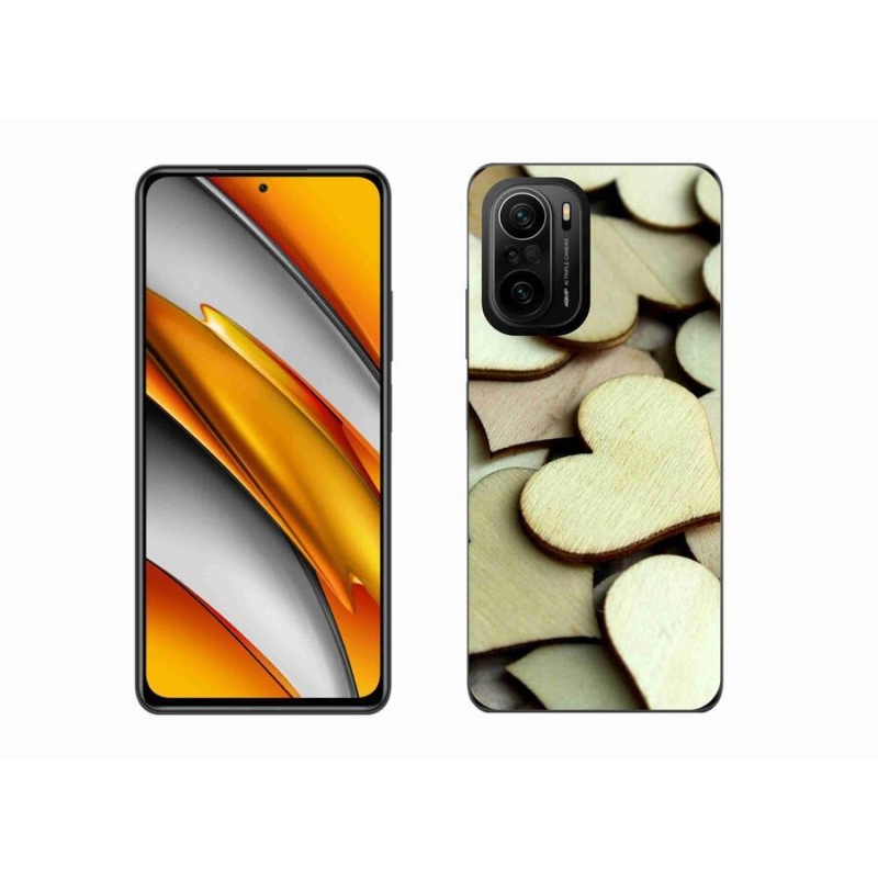 Gél borítás mmCase a Xiaomi Poco F3-hoz - fából készült szívek