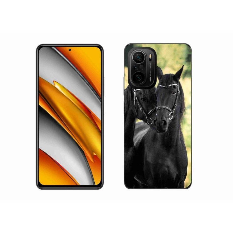 Gél borítás mmCase a Xiaomi Poco F3-hoz - két fekete ló