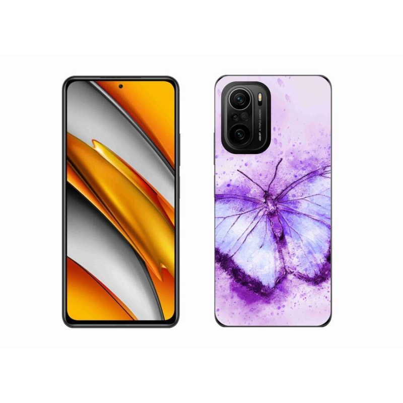 Gél borítás mmCase a Xiaomi Poco F3-hoz - lila pillangó