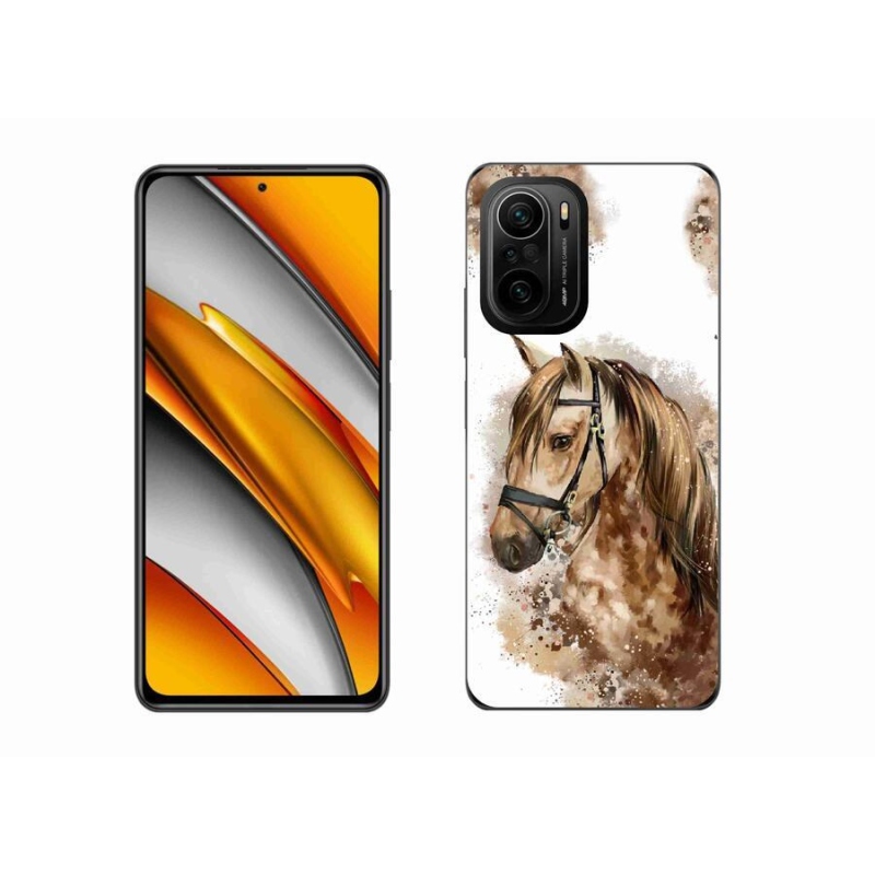 Gél borítás mmCase a Xiaomi Poco F3-hoz - barna rajzfilm ló