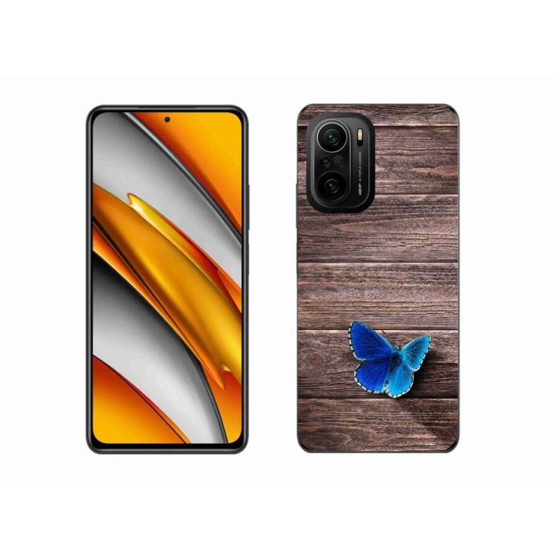 Gél borítás mmCase a Xiaomi Poco F3-hoz - kék pillangó 1