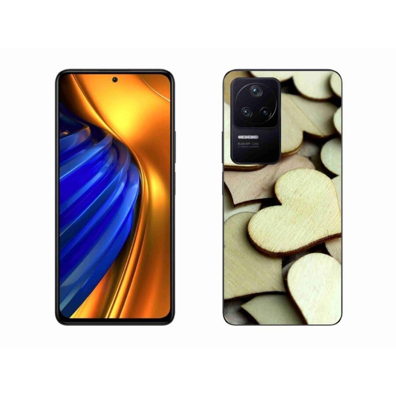 Gél borítás mmCase a Xiaomi Poco F4-hez - fából készült szívek